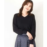 ブラックネイビー | ベーシックVネックニット/洗える/WEB限定サイズあり | OFUON