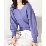 ラベンダー | ベーシックVネックニット/洗える/WEB限定サイズあり | OFUON