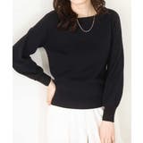 ブラックネイビー | ベーシックボートネックニット/洗える/WEB限定サイズあり | OFUON