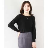 ブラック | ベーシックボートネックニット/洗える/WEB限定サイズあり | OFUON