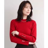レッド | モックネックリブニット/洗える/WEB限定サイズあり | OFUON