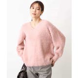 フェザーヤーンVネックニット | OFUON | 詳細画像2 