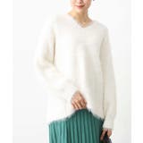 アイボリー | フェザーヤーンVネックニット | OFUON