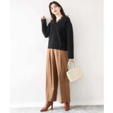 Vネックレース片畦編みニット/洗える/WEB限定サイズあり | OFUON | 詳細画像12 