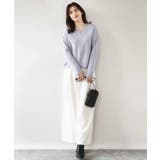 Vネックレース片畦編みニット/洗える/WEB限定サイズあり | OFUON | 詳細画像15 