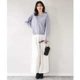 Vネックレース片畦編みニット/洗える/WEB限定サイズあり | OFUON | 詳細画像16 