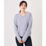 Vネックレース片畦編みニット/洗える/WEB限定サイズあり | OFUON | 詳細画像18 