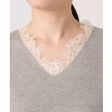 Vネックレース片畦編みニット/洗える/WEB限定サイズあり | OFUON | 詳細画像26 