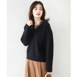 Vネックレース片畦編みニット/洗える/WEB限定サイズあり | OFUON | 詳細画像9 