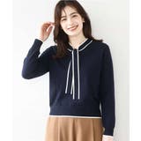 配色ラインボウタイニット/洗える/WEB限定サイズあり | OFUON | 詳細画像2