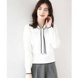 配色ラインボウタイニット/洗える/WEB限定サイズあり | OFUON | 詳細画像6