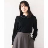 パール調ビーズ衿付きハイゲージニット/洗える | OFUON | 詳細画像2 