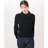 パール調ビーズ衿付きハイゲージニット/洗える | OFUON | 詳細画像25 