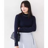 シアー切替えモックネックリブニット/洗える/WEB限定サイズあり | OFUON | 詳細画像2 