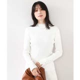 シアー切替えモックネックリブニット/洗える/WEB限定サイズあり | OFUON | 詳細画像7 