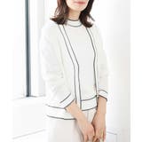 ホワイト | 配色ラインデザインアンサンブル/洗える/WEB限定サイズあり | OFUON