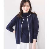 配色ラインアンサンブル（カーディガン&ニットプルオーバー） UVカット 洗える | OFUON | 詳細画像2 