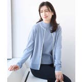 配色ラインアンサンブル（カーディガン&ニットプルオーバー） UVカット 洗える | OFUON | 詳細画像8 