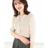 ボウタイデザイン六分袖ニット/洗える/WEB限定サイズあり | OFUON | 詳細画像16