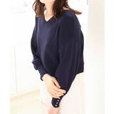 ネイビー | ハイゲージVネックニット/接触冷感/洗える/WEB限定サイズあり | OFUON