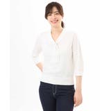 ボウタイデザイン六分袖ニット/接触冷感/洗える/WEB限定サイズあり | OFUON | 詳細画像28 