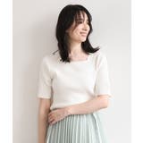 ホワイト | スパークナイロン半袖ニット/洗える/アンサンブル対応/WEB限定サイズあり | OFUON
