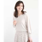 ベージュ | ハイゲージVネックニット/接触冷感/UVカット/洗える/WEB限定サイズあり | OFUON