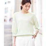 ボートネック五分袖ニット/洗える | OFUON | 詳細画像28 