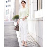 ボートネック五分袖ニット/洗える | OFUON | 詳細画像30 