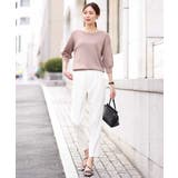 ボートネック五分袖ニット/洗える | OFUON | 詳細画像4 