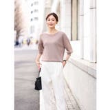 ボートネック五分袖ニット/洗える | OFUON | 詳細画像6 