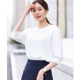 ボートネック五分袖ニット/洗える | OFUON | 詳細画像7 