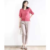 ハイゲージVネックニット/UVカット/接触冷感/洗える/WEB限定サイズあり | OFUON | 詳細画像4 