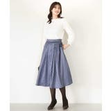 幾何柄タックフレアースカート/洗える | OFUON | 詳細画像10 