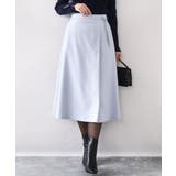ライトブルー | ラップ風フレアースカート/洗える/WEB限定サイズあり | OFUON