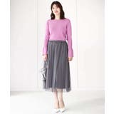 ドット柄チュールプリーツスカート/洗える | OFUON | 詳細画像13 