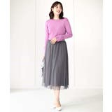 ドット柄チュールプリーツスカート/洗える | OFUON | 詳細画像14 