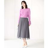 ドット柄チュールプリーツスカート/洗える | OFUON | 詳細画像15 