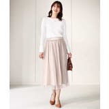 ドット柄チュールプリーツスカート/洗える | OFUON | 詳細画像2 