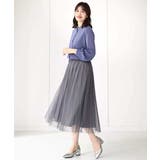 ドット柄チュールプリーツスカート/洗える | OFUON | 詳細画像24 