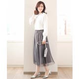 ドット柄チュールプリーツスカート/洗える | OFUON | 詳細画像28 