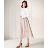 ドット柄チュールプリーツスカート/洗える | OFUON | 詳細画像4 