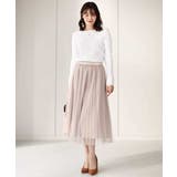 ドット柄チュールプリーツスカート/洗える | OFUON | 詳細画像5 