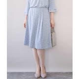 ライトブルー | カリグラフィープリント ジャージスカート/洗える/WEB限定サイズあり | OFUON