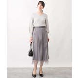 チュールサテンプリーツスカート/洗える | OFUON | 詳細画像10 