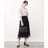 チュールサテンプリーツスカート/洗える | OFUON | 詳細画像3 