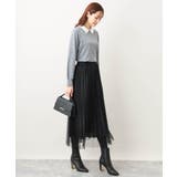 チュールサテンプリーツスカート/洗える | OFUON | 詳細画像32 