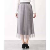 チュールサテンプリーツスカート/洗える | OFUON | 詳細画像36 