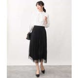 チュールサテンプリーツスカート/洗える | OFUON | 詳細画像44 