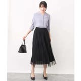 チュールサテンプリーツスカート/洗える | OFUON | 詳細画像8 